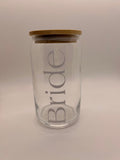 Wedding Glass Beer Can - Pair