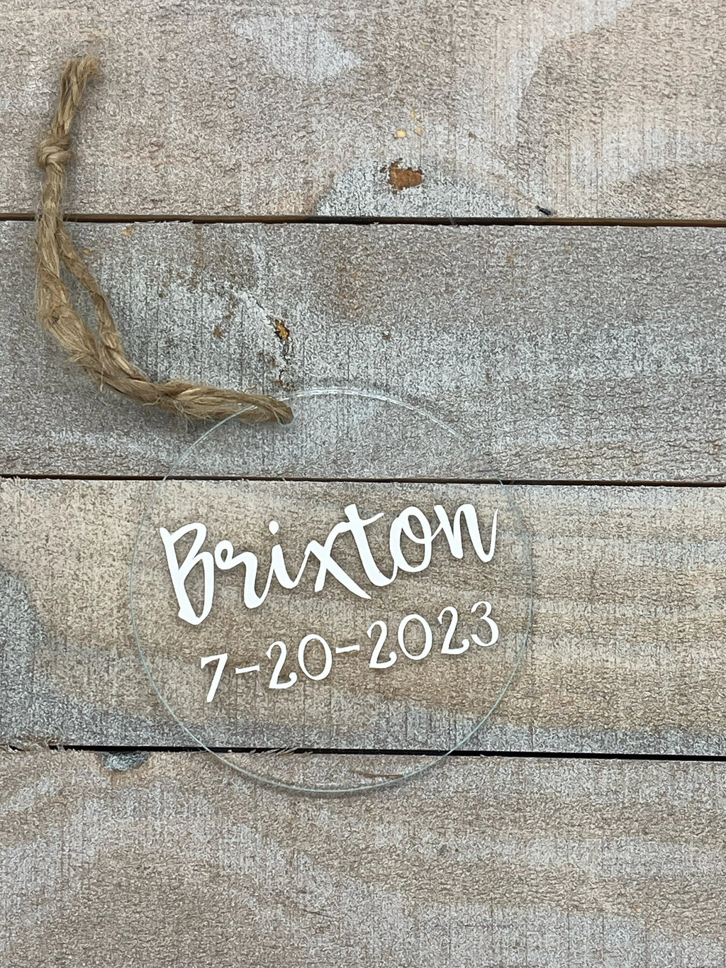 Acrylic Name Ornament